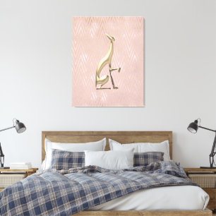 Toile tendue Art déco gris rose gold