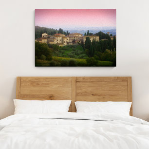 Toile tendue effet aquarelle Toscane Italie