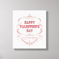 Toile tendue vintage Heureuse Sainte-Valentin