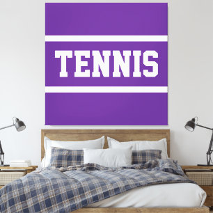 Toile TENNIS Amusant Athlétique Rayures Royal Violet Bla