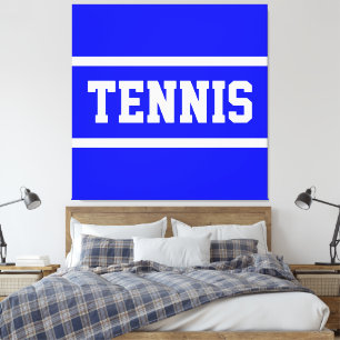 Toile TENNIS Athlétique Bleu Clair Rayures Blanches