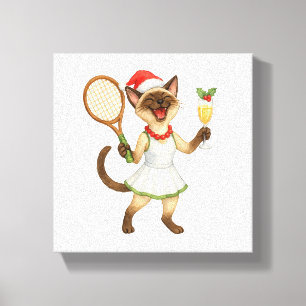 Toile Tennis Noël sur le thème des amoureux de chats