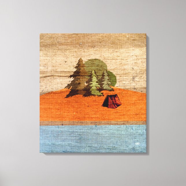 Toile Tente de plein air Camping dans les bois Bois Look (Recto)