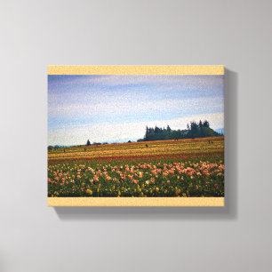 Toile Terrain de tulipe avec Mt Hood, Oregon