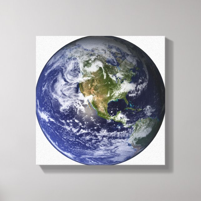 Toile Terre entière montrant l'Amérique du Nord (Recto)
