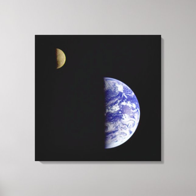 Toile Terre & Lune Comme Vu De L'Espace (Recto)