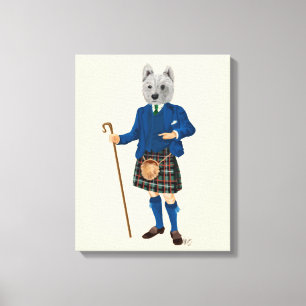Toile Terrier des montagnes occidental dans le kilt