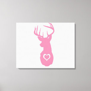 TOILE TÊTE DE CERF HIPSTER AVEC LES COEURS