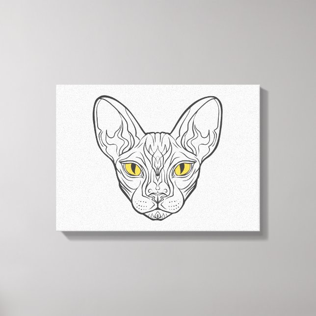 Toile Tête de ligne chat égyptien - Choisir la couleur a (Recto)