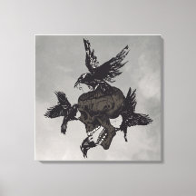 Tete de mort crâne mort a compagnie avec les corbe