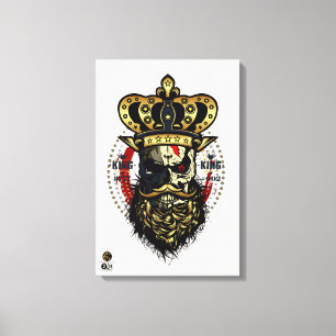 Toile Tête de mort hipster skulls couronne roi