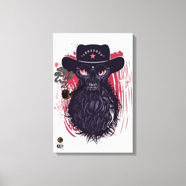 Toile Tête de mort hipster skulls cowboy western (Recto)