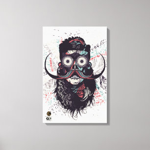 Toile Tête de mort hipster skulls yeux psychédélique bar