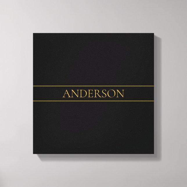 Toile Texte et lignes Gold personnalisables (Recto)