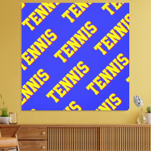 Toile Texte gras jaune vif violet répétition PICKLELBALL