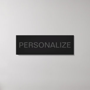 Toile Texte personnalisable Gras moderne noir et gris