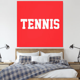Toile Texte TENNIS Athlétique Rouge Sportif Clair Amusan