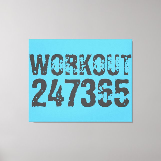 Toile Texte usé et rayé Workout 247365 bleu (Recto)