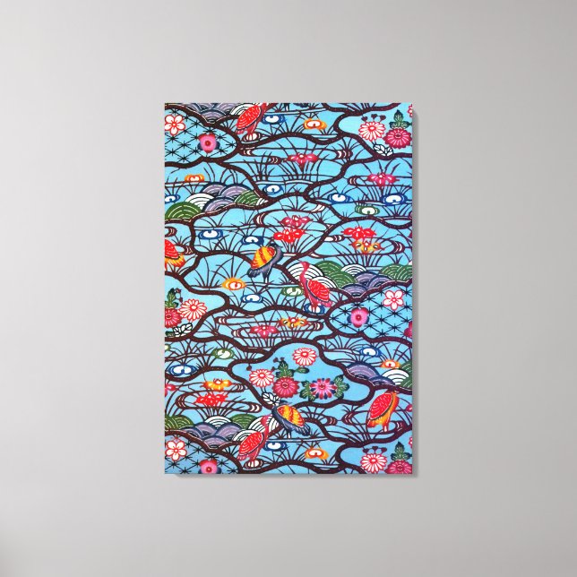 Toile Textile japonais Kimono vintage (Bingata) (Recto)