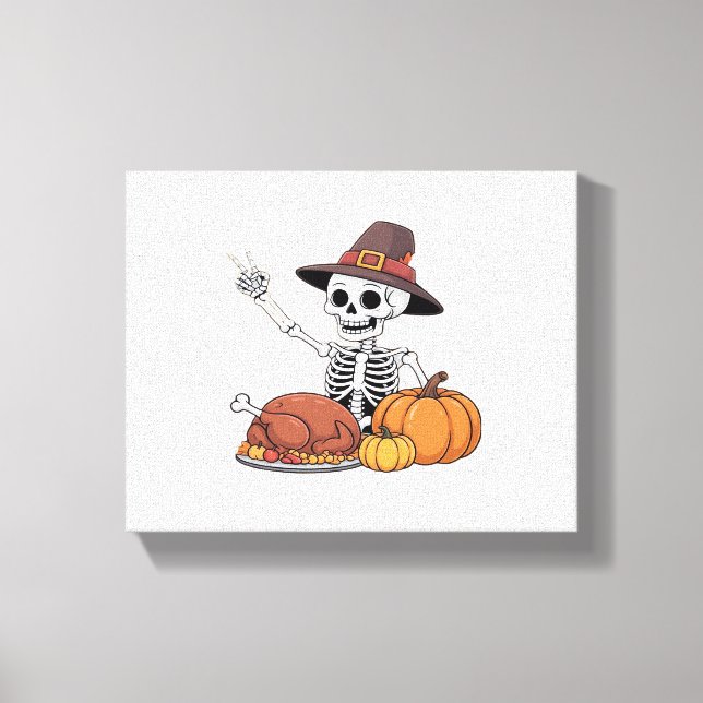 Toile Thanksgiving X-ray Skeleton Funny Rock Hand Fall L (Recto)