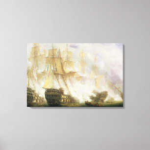 Toile The Battle of Trafalgar, c.1841 (oil on canvas)