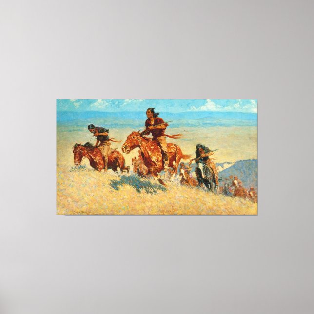 Toile The Buffalo Runners de Frederic Remington (1909) (Recto)