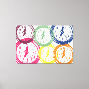 Toile the clock - pop art