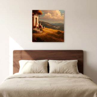 Toile The Old Lady and Her Dog