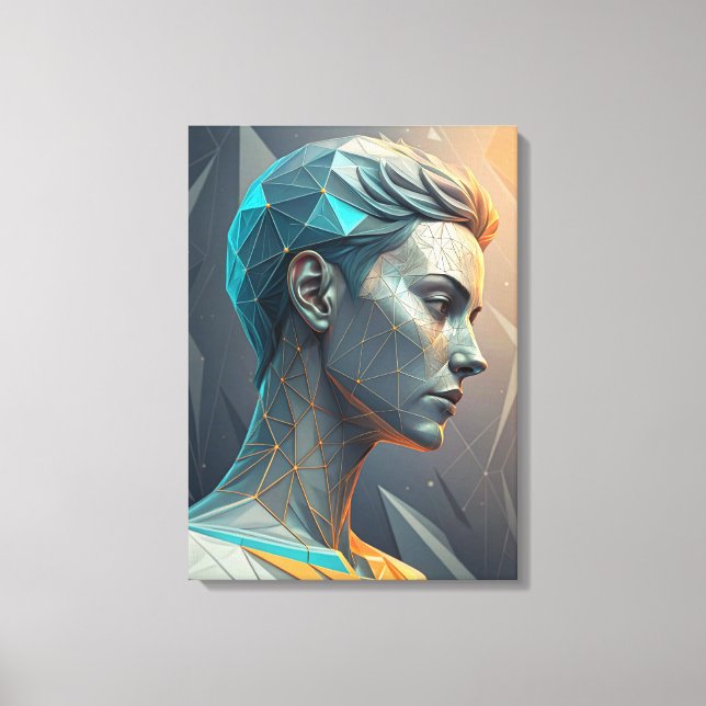 Toile The Thinker 2.0 Abstract Geometric Canvas Print (Recto)