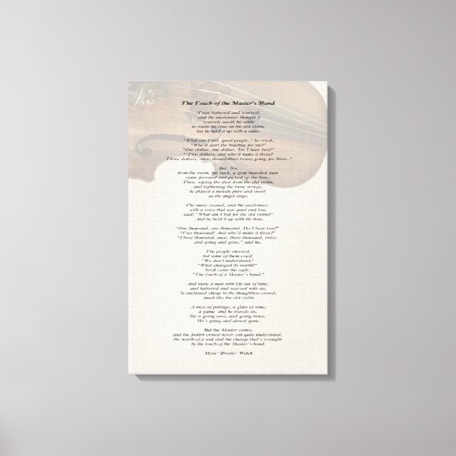 Toile The Touch of the Master's Hand (Recto)