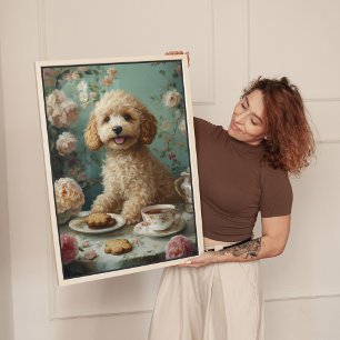 Toile Thé vintage pour chien Goldendoodle