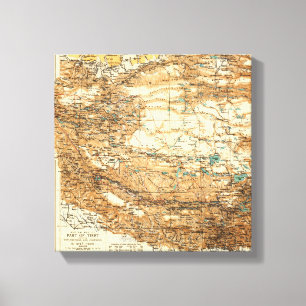 Toile TibetPanoramic MapTibet 2