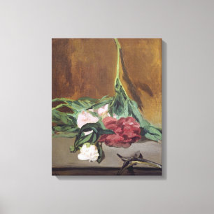 Toile Tige de Manet des pivoines et des sécateurs,