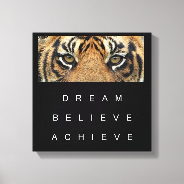 Toile tiger eyes performance motivation citation (Recto)