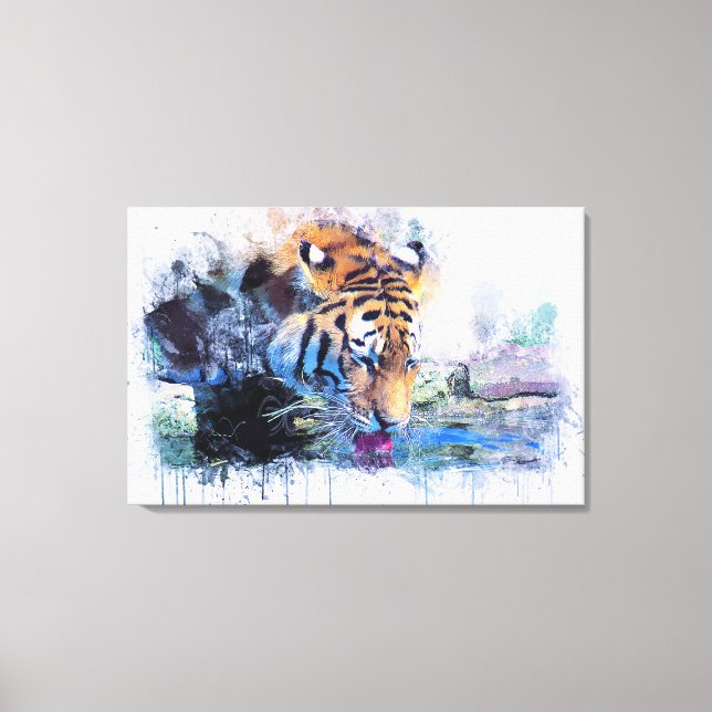 Toile Tigre aquarelle (Recto)