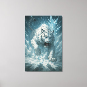 Toile Tigre blanc de givre – Empereur du royaume gelé – 