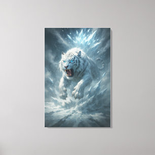 Toile Tigre blanc de givre – Empereur du royaume gelé – 