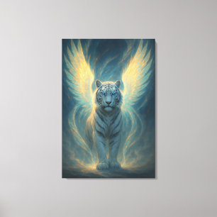 Toile Tigre Blanc Fantastique – Série Aura Mystique