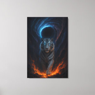 Toile Tigre Blanc Fantastique – Série Aura Mystique