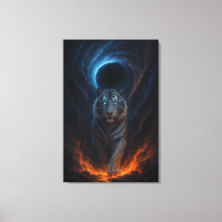 Toile Tigre Blanc Fantastique – Série Aura Mystique