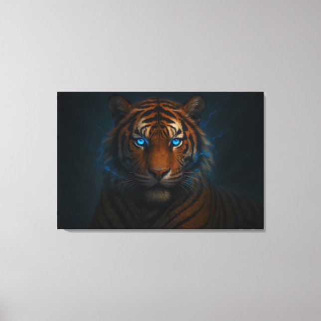 Toile Tigre Blanc Fantastique – Série Aura Mystique | Ma (Recto)