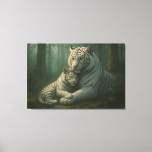Toile Tigre Blanc – Gardien de Lumière – ManJiangHong Ar