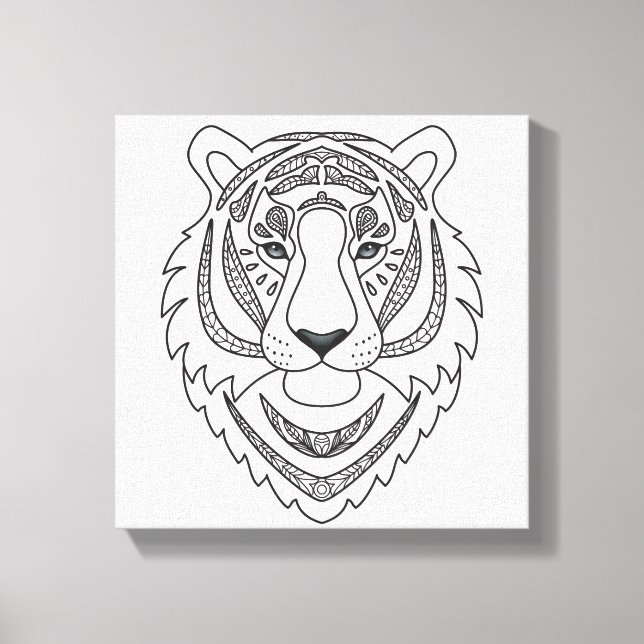 Toile Tigre blanc inspiré 6 (Recto)