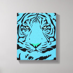 Toile Tigre bleu