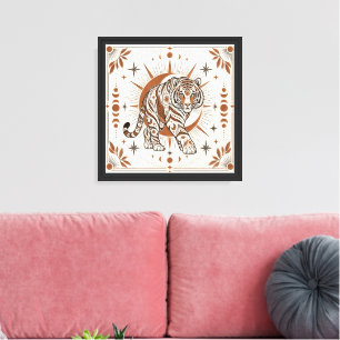 Toile Tigre Bohème Soleil Céleste Art Animal Orné