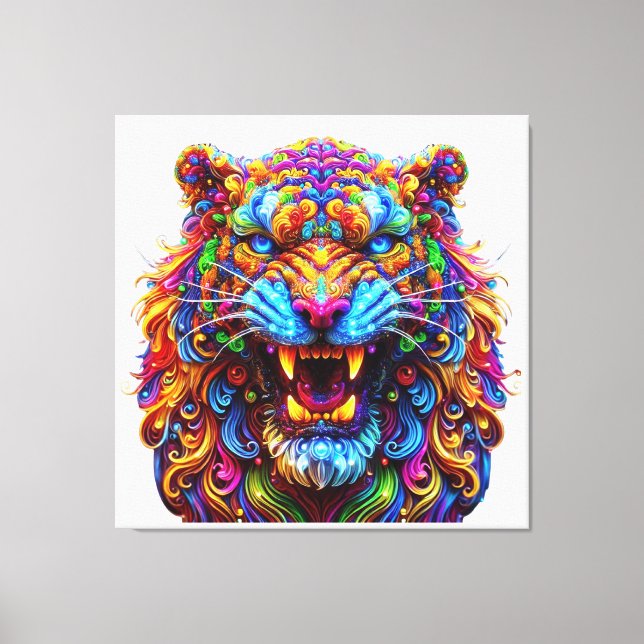 Toile Tigre brillant à la fibre (Recto)