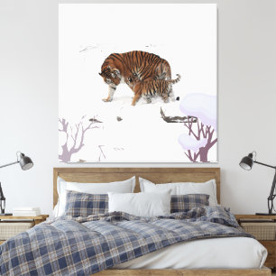 Toile Tigre de Sibérie dans la neige