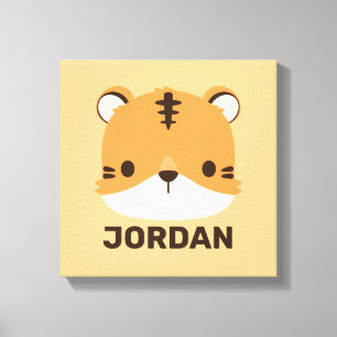 Toile Tigre mignon avec nom personnalisé