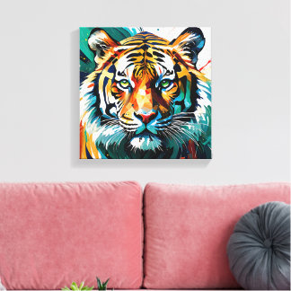 Toile Tigre Vivant : Puissance Abstraite