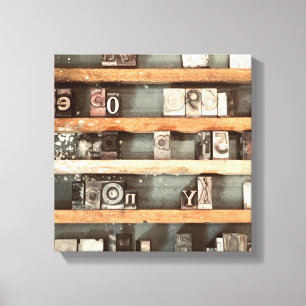 Toile timbres de bloc d'impression antique